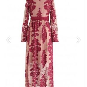 Altar’d state v neck maxi dress with sleeves